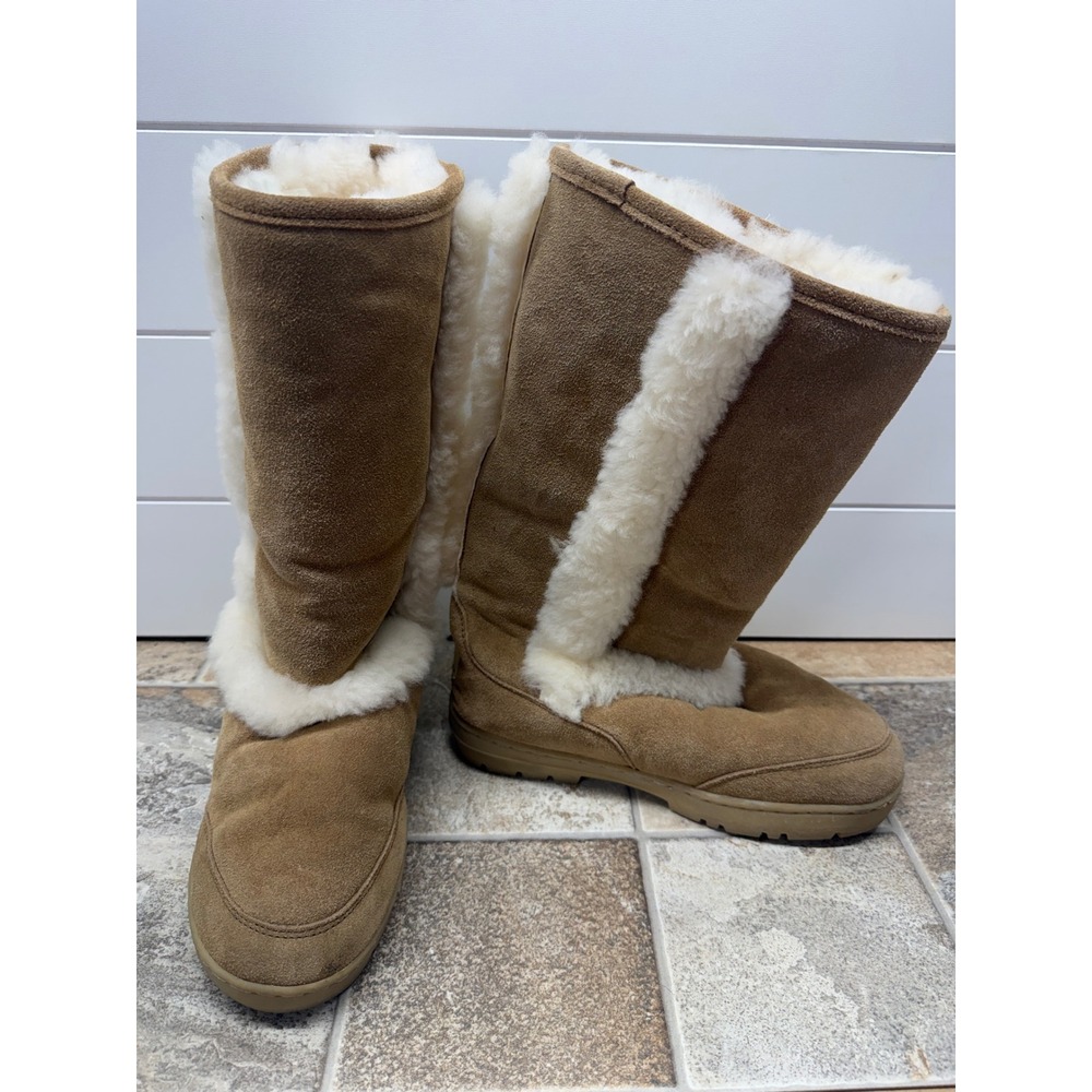 Bearpaw Koda Womens 8 Hickory Suede Sheepskin Tall Winter Boots 103W-KODA‎